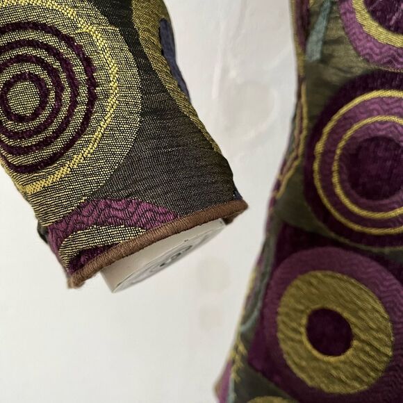 Vtg Womens Funky Kaleidoscope Jacket M Jacquard Boho Futuristic Eclectic Artsy - Picture 5 of 10